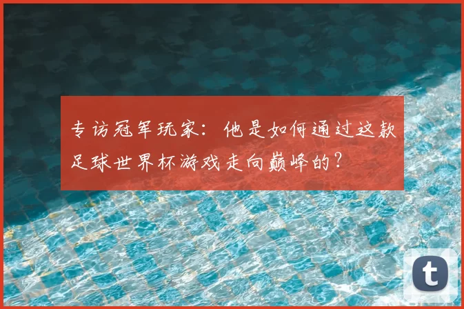 专访冠军玩家：他是如何通过这款足球世界杯游戏走向巅峰的？